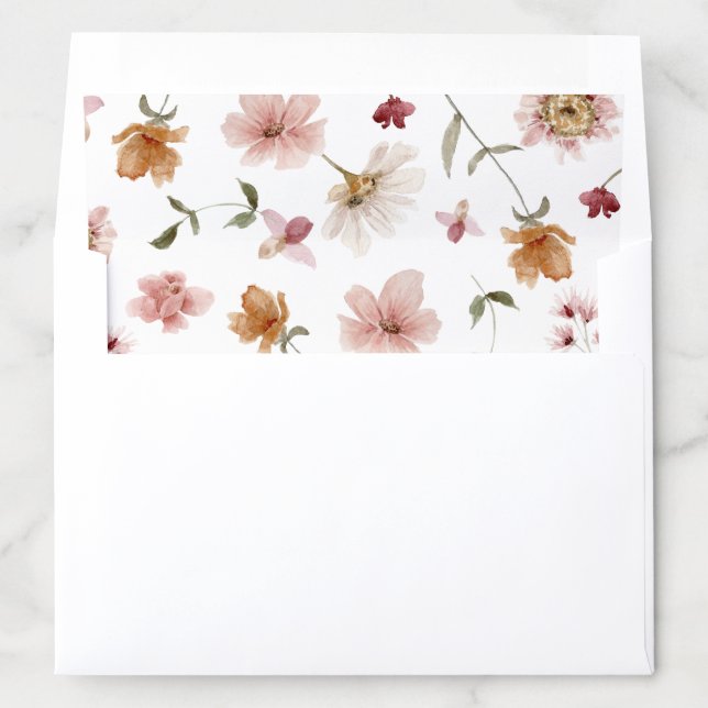 Rustic Floral Envelope Liner (In Envelope)