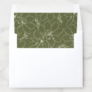 Rustic Floral Envelope Liners Green