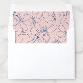Rustic Floral Envelope Liners | Pink