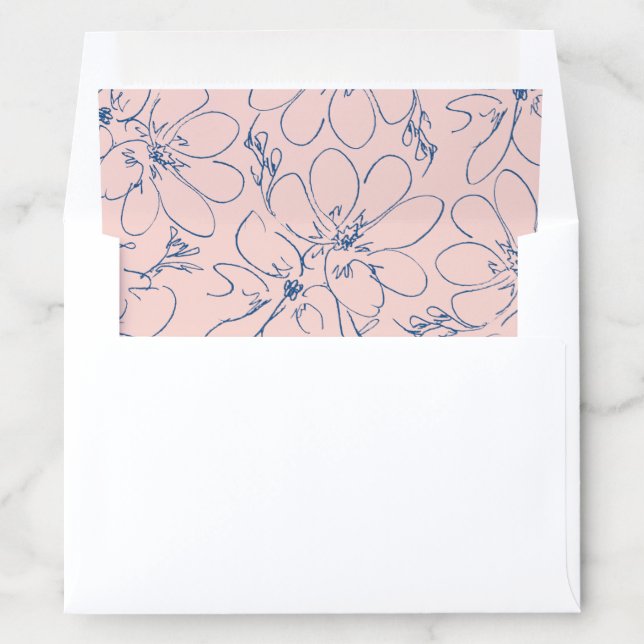 Rustic Floral Envelope Liners | Pink (In Envelope)