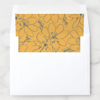 Rustic Floral Envelope Liners | Yellow