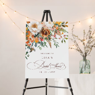Rustic Floral Fall Bridal Shower Welcome Sign