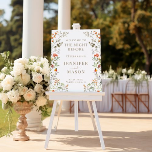 Rustic Floral Fall Rehearsal Dinner Welcome Sign