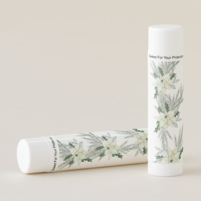 Rustic Floral Fall Winter Wedding Lip Balm (Front)