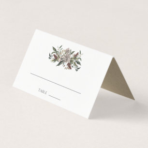 Rustic Floral Fall Winter Wedding Table Place Card