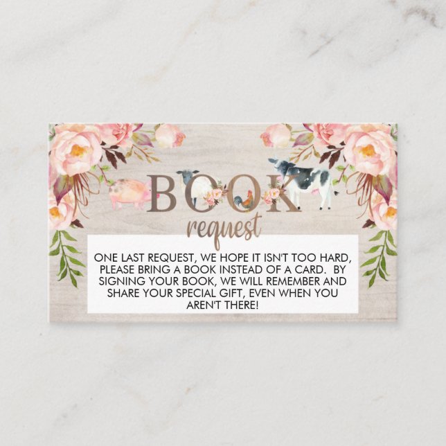 Rustic floral farm book request insert (Front)