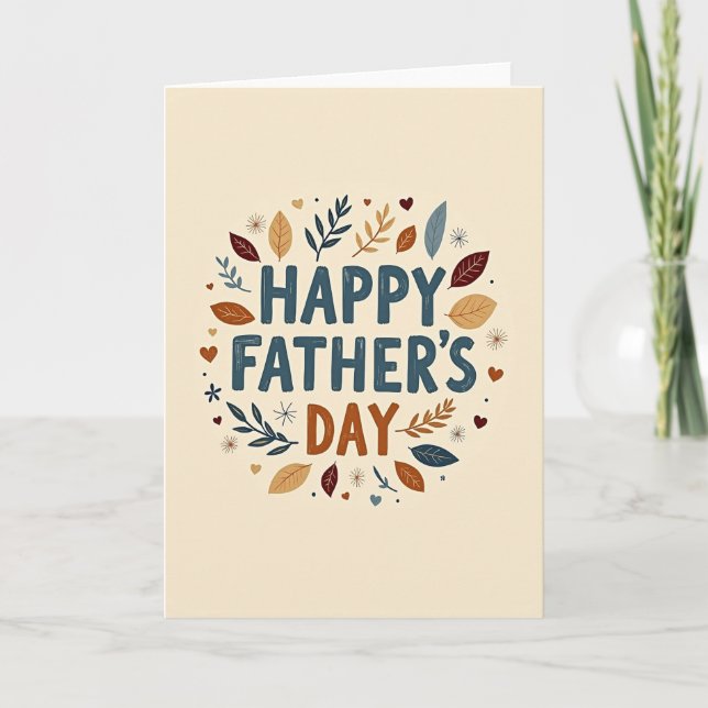 Rustic Floral Fathers Day Card (Front)