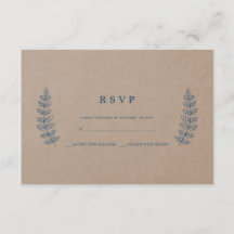 Rustic Floral | Faux Kraft Wedding RSVP Card