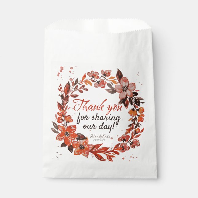 Rustic Floral Favor Bag (Front)