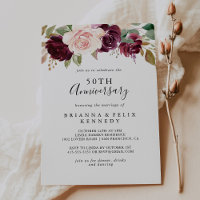 Rustic Floral Foliage 50th Wedding Anniversary