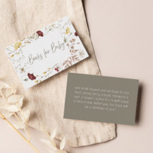 Rustic Floral Frame Books for Baby Enclosure Card