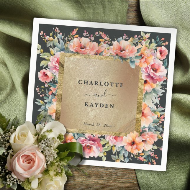 Rustic Floral Frame Sage Green Wedding Napkins (Rustic Floral Frame Sage Green Wedding Napkin)