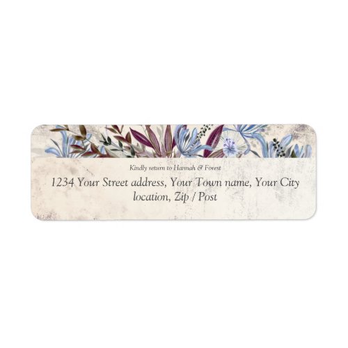 Rustic floral frame with birds label