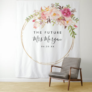 Rustic Floral Future Mrs Bridal Shower Backdrop
