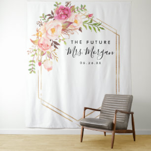 Rustic Floral Future Mrs Bridal Shower Backdrop