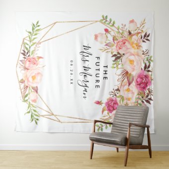 Rustic Floral Future Mrs Bridal Shower Backdrop | Zazzle