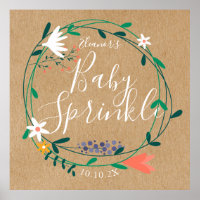 Rustic Floral Garland Baby Sprinkle Welcome Sign