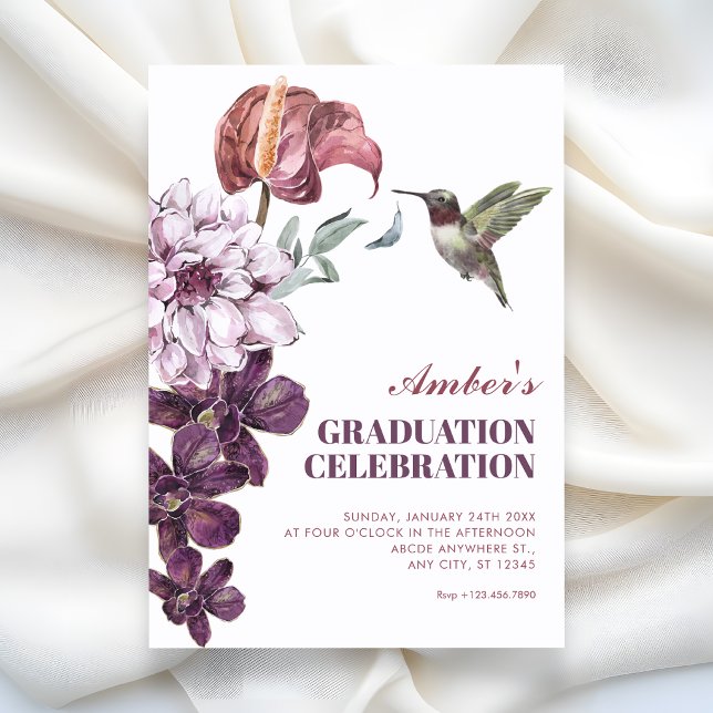 Rustic floral graduation invitation (Creator Uploaded)