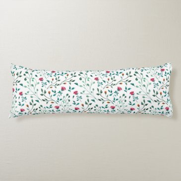 Rustic Floral & Green Foliage Pattern