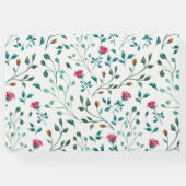 Rustic Floral & Green Foliage Pattern | Wedding Guest Book (Back)