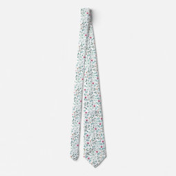 Rustic Floral & Green Foliage Pattern | Wedding Tie | Zazzle