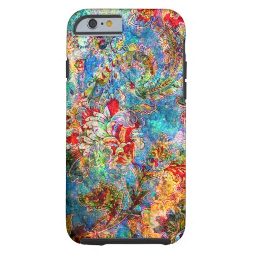 Rustic Floral Grunge Collage Tough iPhone 6 Case