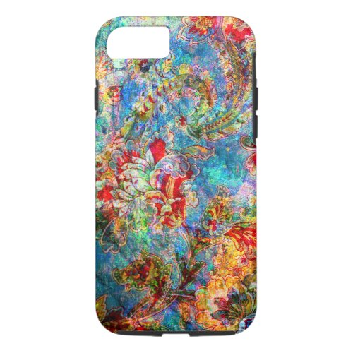 Rustic Floral Grunge Collage iPhone 87 Case