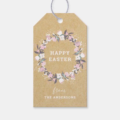 Rustic Floral Happy Easter Gift Tags