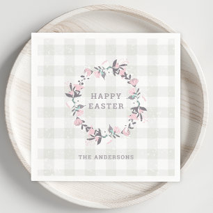 Rustic Floral Happy Easter Party Table Decor Napkins