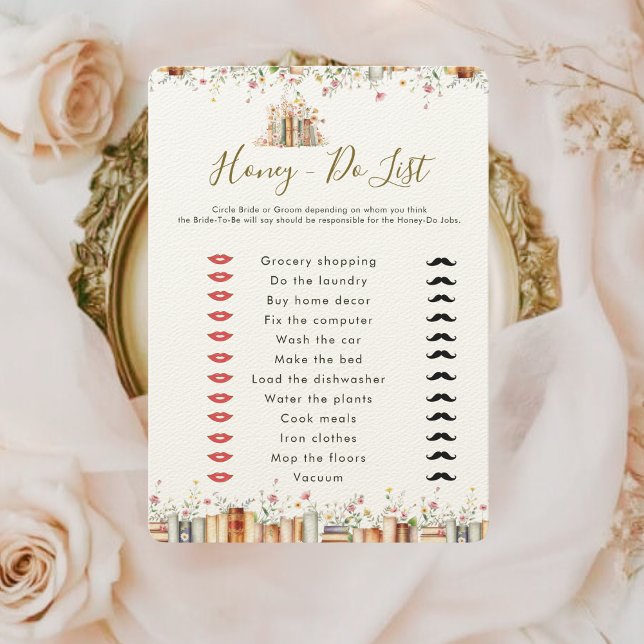 Rustic Floral Honey Do List Bridal Shower Game  (Creator Uploaded)