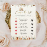 Rustic Floral Honey Do List Bridal Shower Game  Cards
