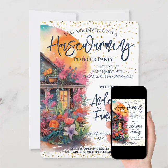 Rustic Floral Housewarming Party Invitation Zazzle