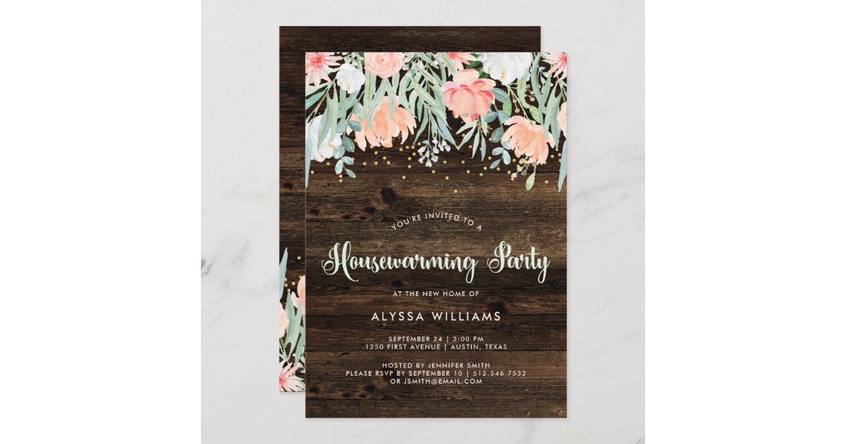 Rustic Floral | Housewarming Party Invitation | Zazzle