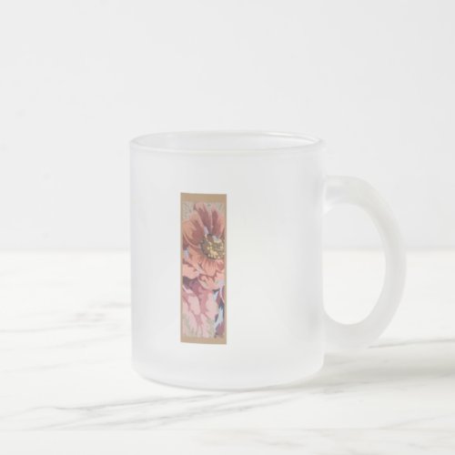 Rustic Floral Initial Letter I Monogram Frosted Glass Coffee Mug