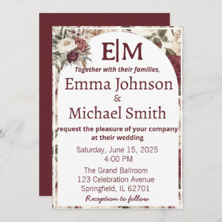 Rustic floral invites