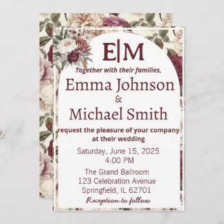 Rustic floral invites