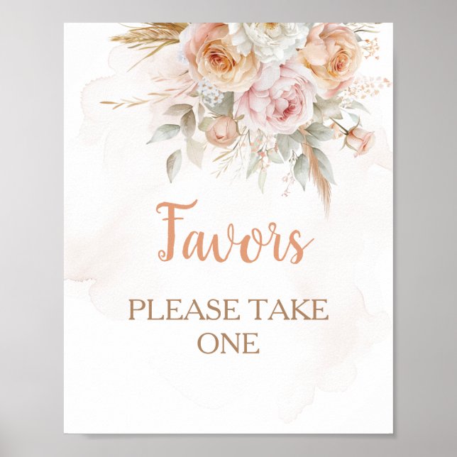 Rustic Floral Isn't She Onederful Birthday Favors Poster (Front)