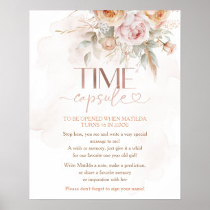 Rustic Floral Isn't She Onederful Time Capsule Poster