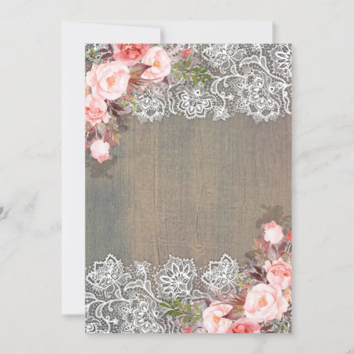 Rustic Floral Lace Lights Wood Engagement Party Invitation Zazzle