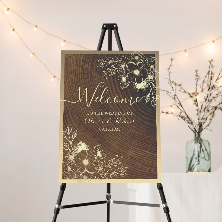 Rustic Floral Lace Wedding Foam Board Zazzle
