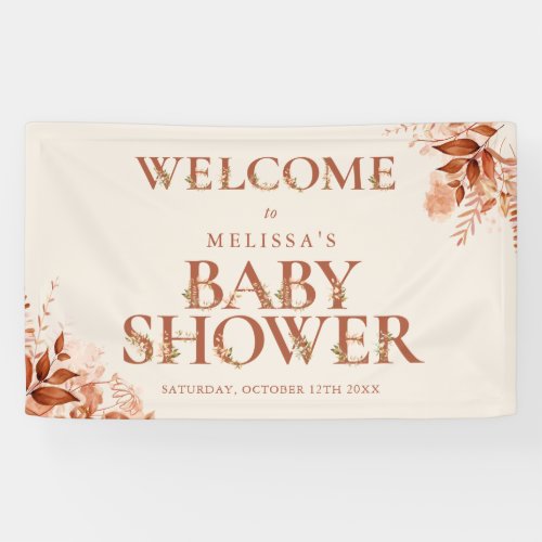 Rustic Floral Letter Fall Baby Shower Welcome Sign
