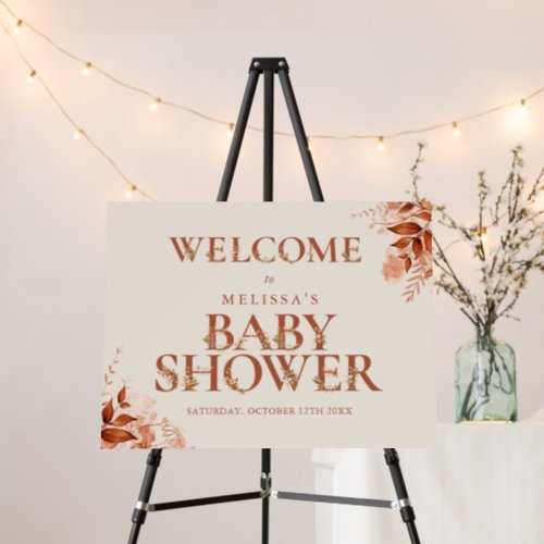 Rustic Floral Letter Fall Baby Shower Welcome Sign