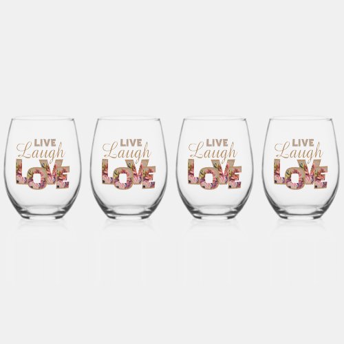 Rustic Floral Letters Live Laugh Love 