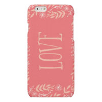 Rustic Floral Love | Pinkish Orange Matte iPhone 6 Case