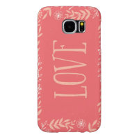 Rustic Floral Love | Pinkish Orange Samsung Galaxy S6 Case