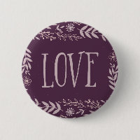 Rustic Floral Love | Purple | Button