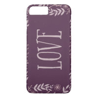 Rustic Floral Love | Purple iPhone 8 Plus/7 Plus Case