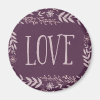 Rustic Floral Love | Purple | Magnet