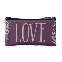 Rustic Floral Love | Purple | Makeup Bag