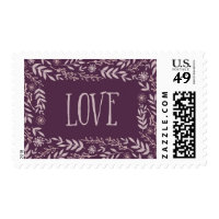 Rustic Floral Love | Purple Postage